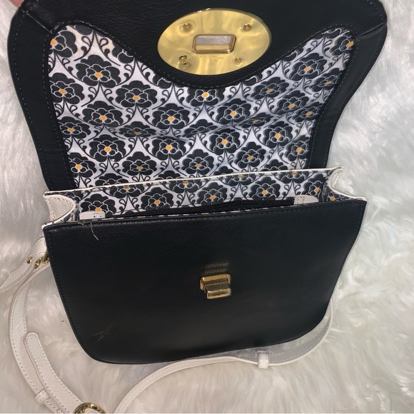 Emma Fox Black/Bone Leather Crossbody - Picture 7 of 16